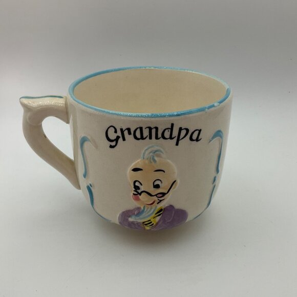 Vintage Ucagco Ceramics Made Japan Grandpa Coffee Mug Hand-Painted 1950's - Picture 4 of 9
